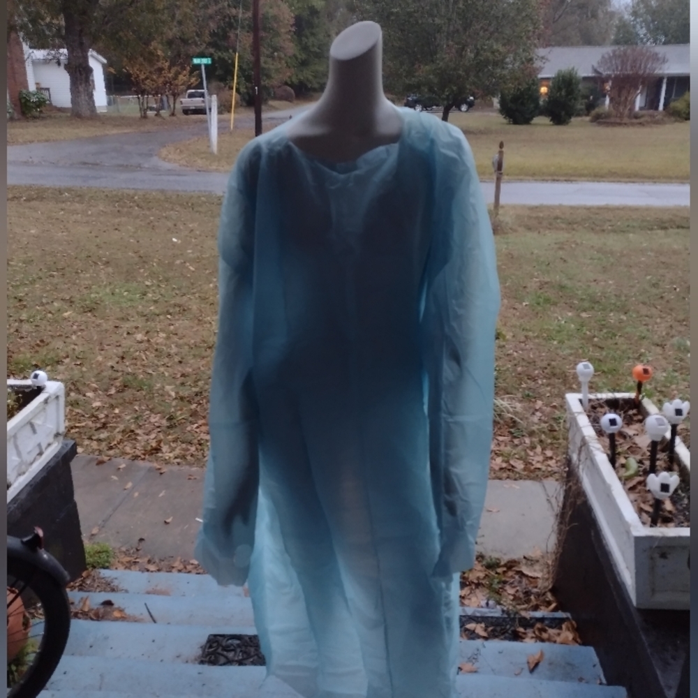 CPE blue hospital gowns